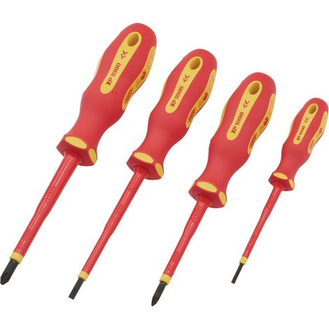 Draper XP1000 4-Piece VDE Insulated Screwdriver Set (Model 64693) for Safe Electrical Work (1/2)