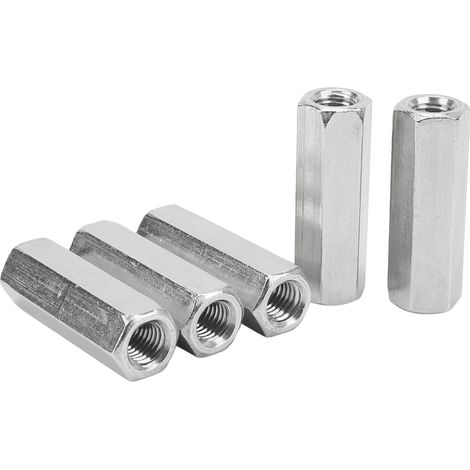 M12x1,75 L60mm Verbindungsmuttern aus Edelstahl 304 – 5er-Packung Gewindeverbinder für Stangen, Edelstahl, Doppelsechskantmuttern (1/5)
