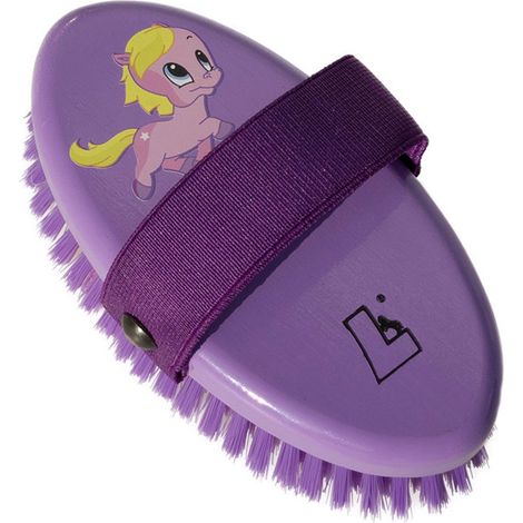 Brosse pour poney Leistner avec dos en bois et manche en tissu (1/3)