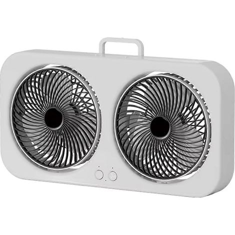 Double head two way wall mountables bureau portable ventilateur haute puissance du vent pour maison camping et chambre (1/5)