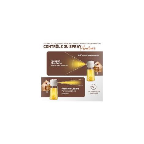 2-in-1-Ölspenderflasche (470 ml) und lebensmittelechter Ölsprüher zum Kochen, Grillen, für Salate, Steaks und Heißluftfritteusen, Beige - Crezuo