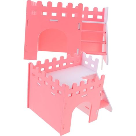 2-teiliges Versteck für Meerschweinchen und Hamster, zweiteiliges Gehege mit Leiter, Spielhaus-Set für Kleintiere (1/5)