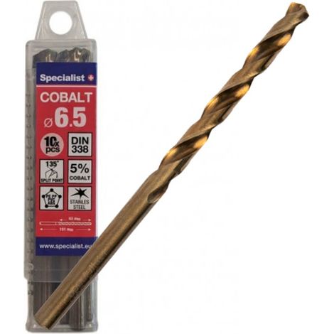 Foret en métal Specialist Cobalt 6 5x101 mm 10 unités