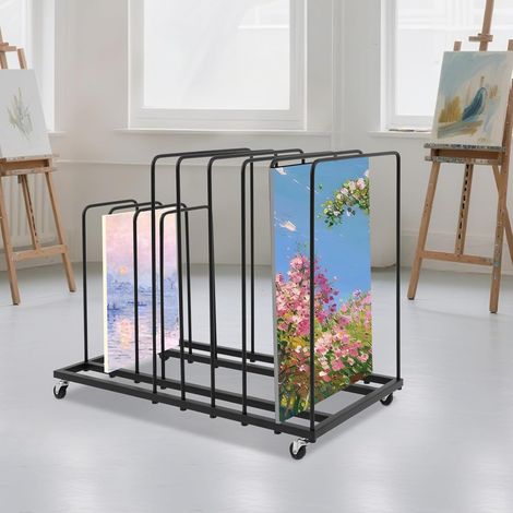 Kunst-Aufbewahrungsregal mit Rollen, Leinwand Aufbewahrungsregal Kunst-Trockenständer Leinwand-Organizer Kunstwerk-Aufbewahrungsständer für Leinwand, Zeichenbrett (1/5)
