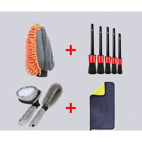 Set mit 5 Detail-Autobürsten, ultraweiche Bürsten für die Innenraumreinigung, Autoinnenreinigungsset