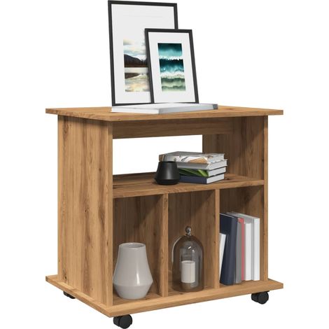 vidaXL Rolling Cabinet Artisan Oak 60x45x60 cm Engineered Wood