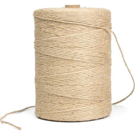 1 Rouleau Corde En Jute 2mm, Longueur 500m, Fibre Naturelle Résistante, Pour Jardin Et Décoration