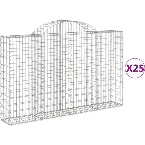 Maison Exclusive - Gabionen mit Hochbogen 25Stk. 200x30x120/140cm
