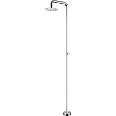 IMEX Ducha de Piscina en Acero 316 con Difusor Orientable y Grifo Monomando Color Acero Material Acero 316 Incluye Base Decorativa Modelo OREGON