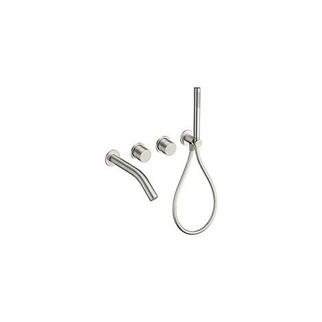 FACADE MITIGEUR BAIN DOUCHE 3 SORTIES ROSACES DOUCHETTE INOX - CRISTINA ONDYNA SX10328 (1/2)