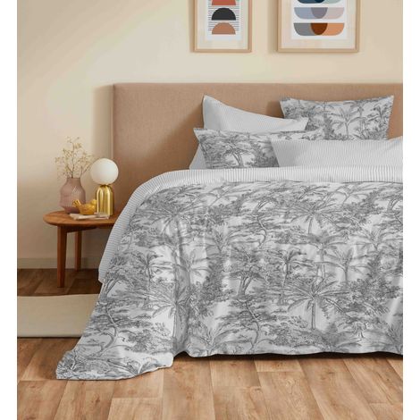 Pack complet housse de couette réversible "Vanessa" 6 pièces pour lit 160 x 200 Adama Perle