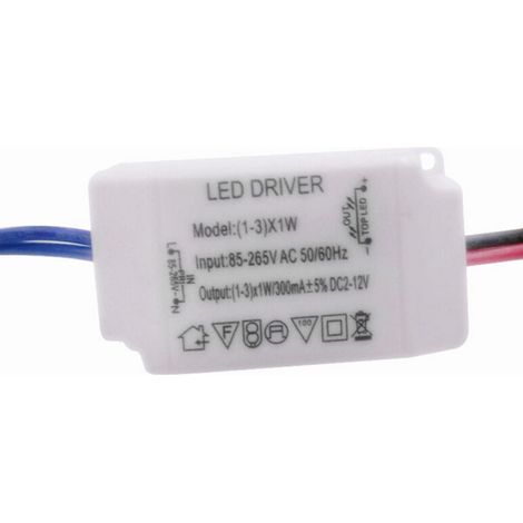Transformateur électronique simple d'alimentation LED AC 85V-265V vers DC 12V, blanc, taille unique (1/5)