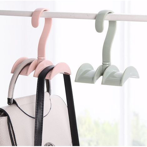 Crochet rotatif pour penderie, crochet pivotant de rangement, porte-manteau d'armoire avec crochet à sacs (1/5)
