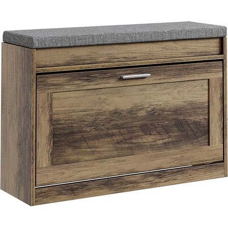 SoBuy Banco para zapatos de una puerta Marrón 75x24x53cm Moderno FSR218-F (1/5)