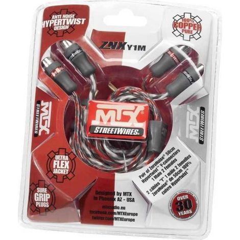 MTX Câble RCA Y StreetWires ZNXY1M 1 Mâle 2 Femelles 50 cm 100% cuivre ZeroNoise