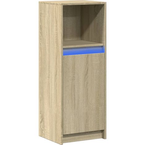 Credenza buffet cassettiera mobile contenitore organizer cucina soggiorno soggiorno con Sonoma LED 38 x 34 x 100 cm derivati del legno marrone 020029794