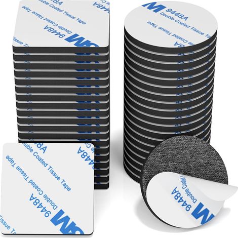 40 Pièces Pastille Adhésive Double Face, Mousse EVA Noire, Carré Et Ronde, Pour Maison, Bureau, Voiture