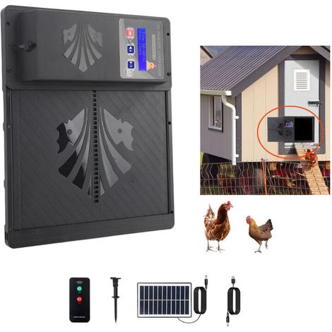 Automatic Solar Powered Chicken Coop Door IP45 Waterproof USB 3-in-1 Automatic Chicken Coop Door Opener with Timer and Light Sensor for Home and Farm (1/5)