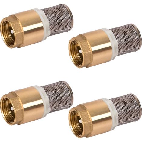 4er-Pack Wasserpumpen-Rückschlagventil mit 1/2-Zoll-Filter, weibliches Pumpen-Rückschlagventil, Messing-Fußventil mit Netz-Rückschlagventil MUMU (1/4)