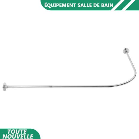 WAOBDLA Wall-Mountec rail de rideau de douche 201 en acier inoxydable réglable barre d'angle de rideau de douche (1/5)