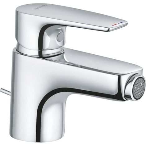 KLUDI PU & SOLID Miscelatore bidet monocomando con scarico in metallo cromo, 342160575 (1/3)