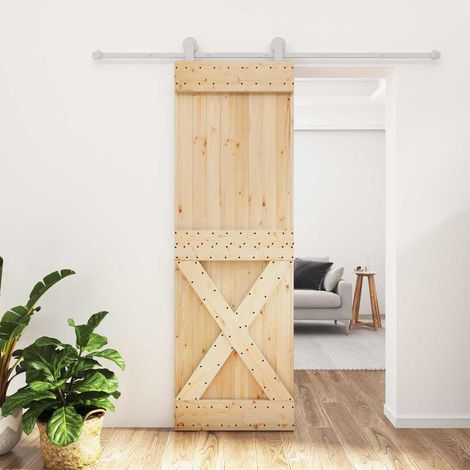 vidaXL Porte coulissante Naturel et Blanc 70 x 210 cm (1/5)