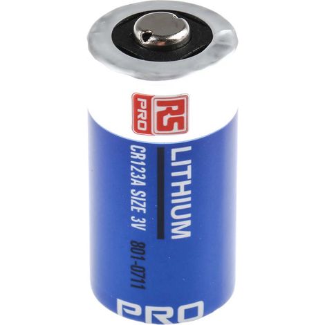 Rs Pro – Pile lithium 3V – CR123A – 1.7Ah – Technologie manganèse dioxyde – Pour appareils photo et systèmes de sécurité (1/2)