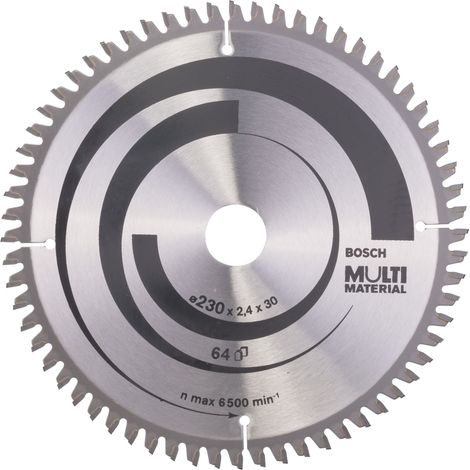 BOSCH DISCO SIERRA MULTIMATERIAL Diámetro disco x eje (mm) 230x30 Número de dientes 64 (1/3)