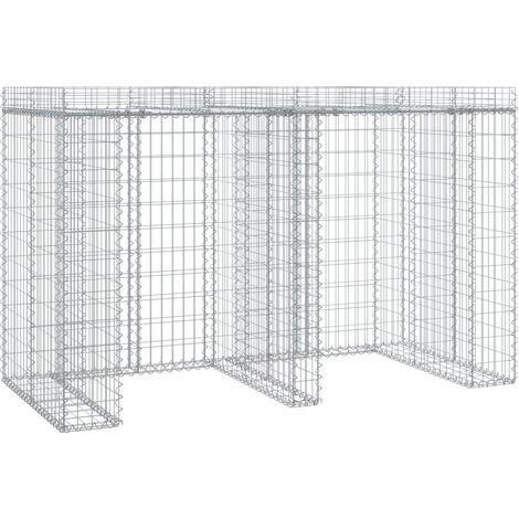 Maison Exclusive - Gabionen-Mülltonnenbox 192x91x120 cm Verzinkte