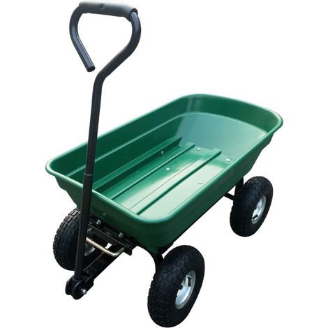 Chariot de jardin à main avec Benne Basculante 75L Herzberg HG8028-75-GRE (1/5)