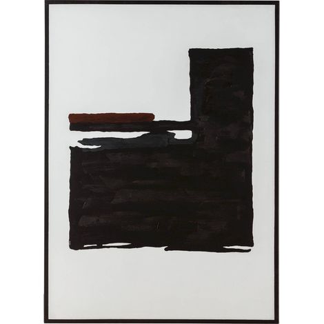 Toile abstraite acrylique noir et blanc touche contemporaine - Noir profond et blanc pur (1/2)