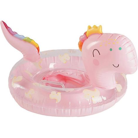 Bouée gonflable dinosaure pour enfant avec siège de sécurité - Rose (1/5)