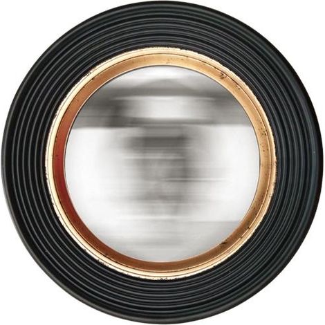 Miroir rond convexe noir et doré 38,5cm (1/2)