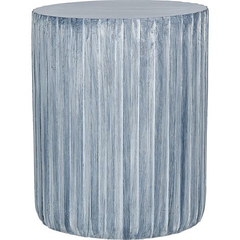 Mesa auxiliar MgO fibra de vidrio tapa redonda forma de tambor resistente a UV manchas óxido agua viento gris claro Amaro