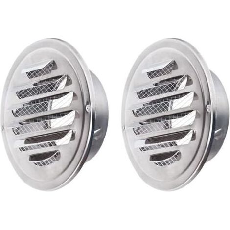 2 Pièces Grille d'Aération Ronde Grille Ventilation Grille Aération 98 mm Grille d'aération en Acier Inoxydable Grille de Protection avec Filet Anti-Insectes Grille d'évacuation d'Air Ronde (1/5)