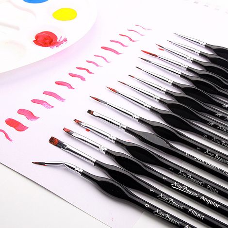 Kit de pinceaux de détail, ensemble de 15 pinceaux fins, pinceaux acryliques, pinceaux aquarelle, pinceaux de peinture à l'huile, kit de peinture, ensemble de pinceaux acryliques, pinceaux de maquette (1/4)