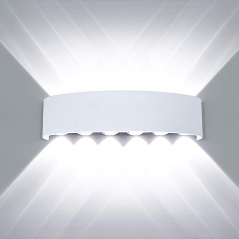 Moderne, wasserdichte LED-Wandleuchte, Wandleuchte mit nach oben/unten gerichteter Leuchte, LED-Wandfluter aus Aluminium, für den Innen- und Außenbereich, z. B. für Badezimmer, Schlafzimmer, Flur, Woh