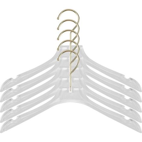 5 cintres transparents - avec encoches transparentes pour chemises, robes et autres vêtements - pour femmes et enfants, petit (1/5)
