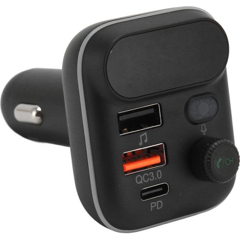Émetteur FM multifonction Bluetooth 5.0 USB pour voiture, avec fonction mains libres, récepteur radio et chargeur de téléphone. (1/5)