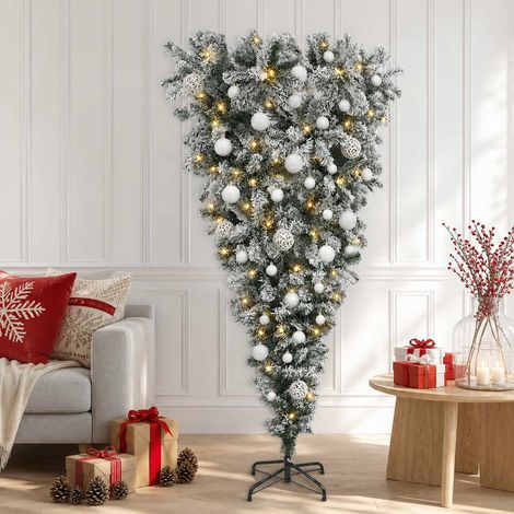 vidaXL Upside-down Artificial Hinged Christmas Tree 150 cm 150 LEDs (1/5)
