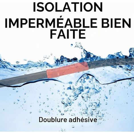 Tube Thermorétractable à Double Paroi,Gaine thermorétractables Etanche, 3: 1 Gaines Thermorétractables à Soudure, Tube Isolation Électrique - Noir, Rouge (1/3)