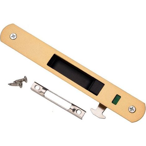 Verrou de porte coulissante - Quincaillerie de verrouillage simple en acier inoxydable pour porte coulissante ou fenêtre (doré) (1/4)