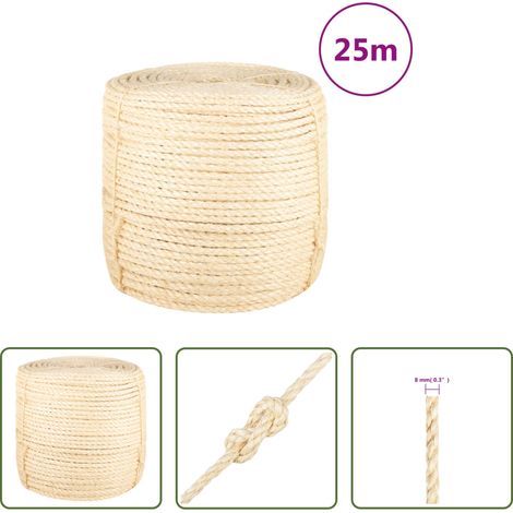 vidaXL Corde de chanvre -  Corde 100 % sisal 8 mm 25 m (1/5)