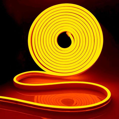 1 Ruban LED Néon, 5M Orange, Découpable, Étanche IP65, Dimmable, Intérieur Extérieur Déco (1/5)