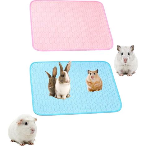 Tappetino rinfrescante per conigli, cuccia per porcellini d'India, tappetino per conigli, tappetino estivo per piccoli animali (rosa e blu, taglia S (4030 cm)) (1/4)