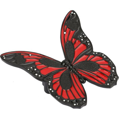 Schubladengriff, Küchenschrankknöpfe, Schrankgriffe (Schmetterlingsform), Schwarz, Rot (1/5)