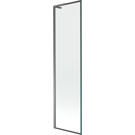 Mexen Next L paratia da vasca da bagno a 1 anta 50 x 150 cm, cornice nera, gun metal - 895-050-000-03-70-95 (1/5)