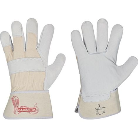 Handschuh CALCUTTA EN388 Gr.10,5 naturfarben Rindled.Doppelnaht gummierte Stulpe (1/2)