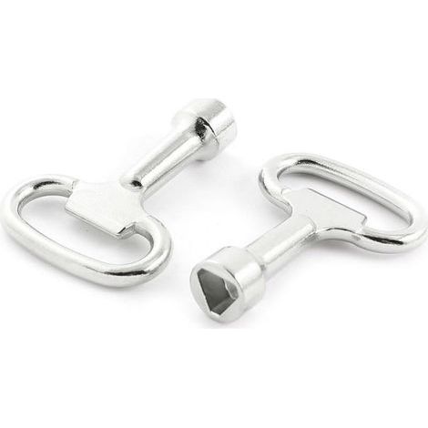 Lntyq 2 Pcs Cle Triangle Poubelle Clé Poubelle Jaune Triangulaire Clef Triangle à Douille en Métal (1/4)