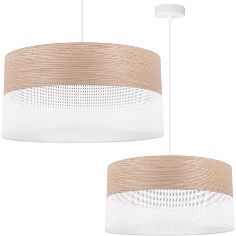 LÁMPARA COLGANTE INDIVIDUAL PANTALLA CLÁSICA DE CHAPA DE ROBLE 44 CM